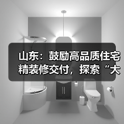 山东：鼓励高品质住宅精装修交付，探索“大规模定制化家装”精装交付模式