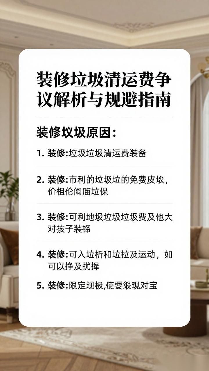 装修垃圾清运费争议解析与规避指南