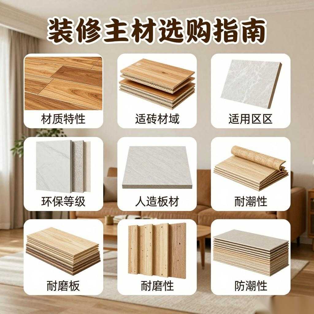 装修主材选购指南：如何通过选型指南和参数对比避坑｜主材选购全攻略
