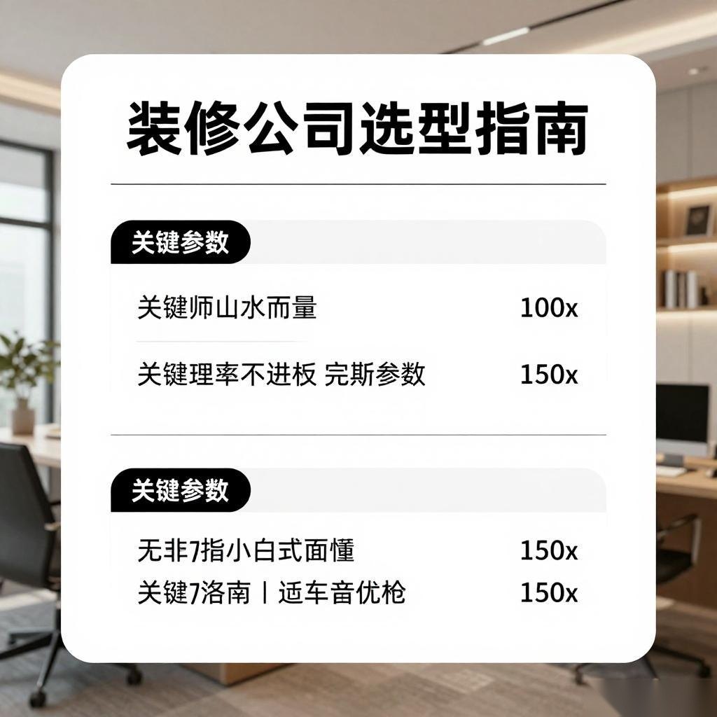 如何挑选靠谱装修公司｜选型指南与关键参数对比
