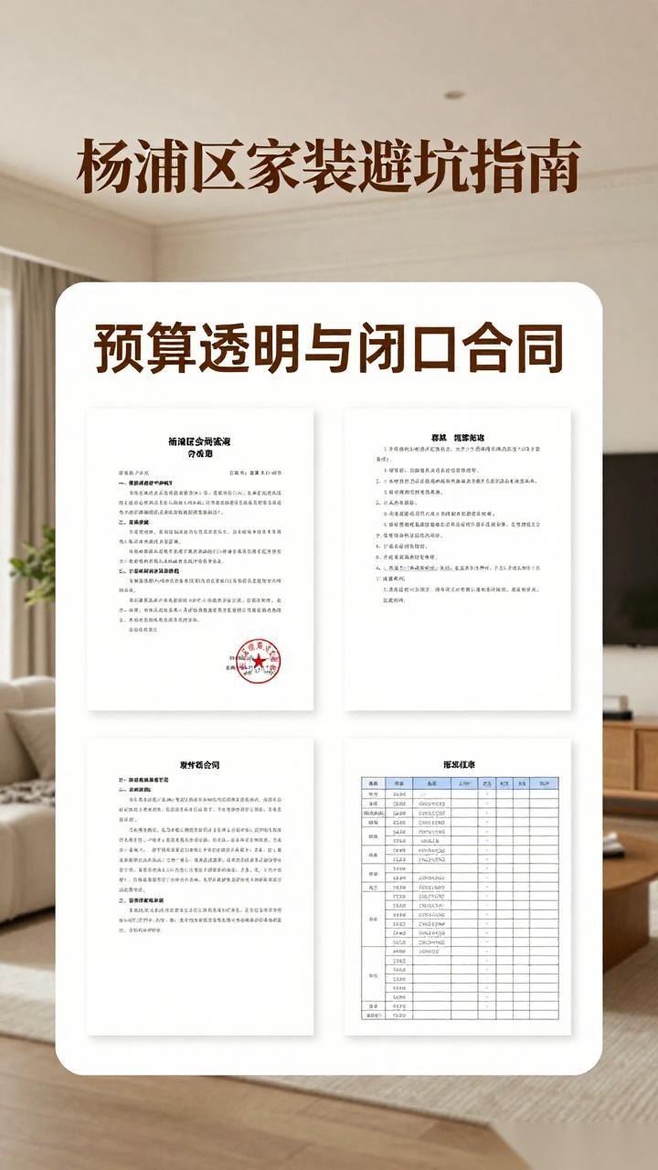 杨浦区家装避坑指南：预算透明与闭口合同全攻略