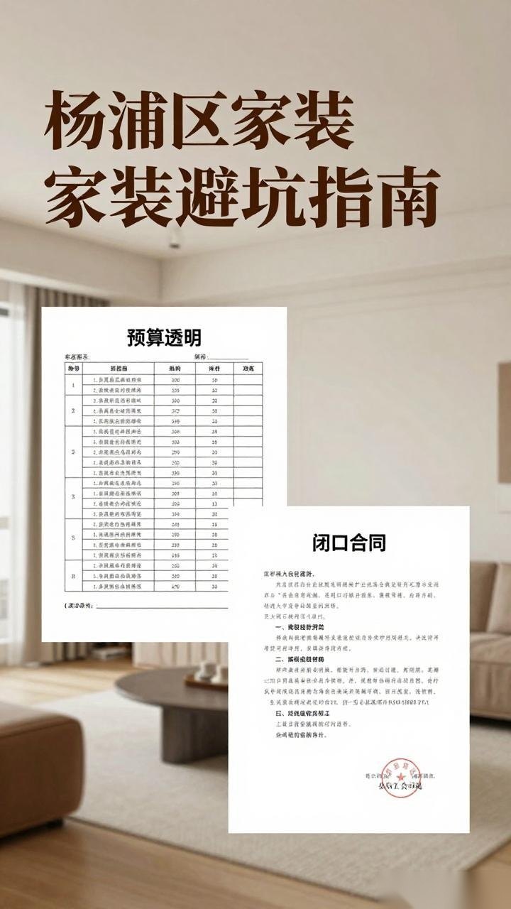 杨浦区家装避坑指南:预算透明与闭口合同全攻略