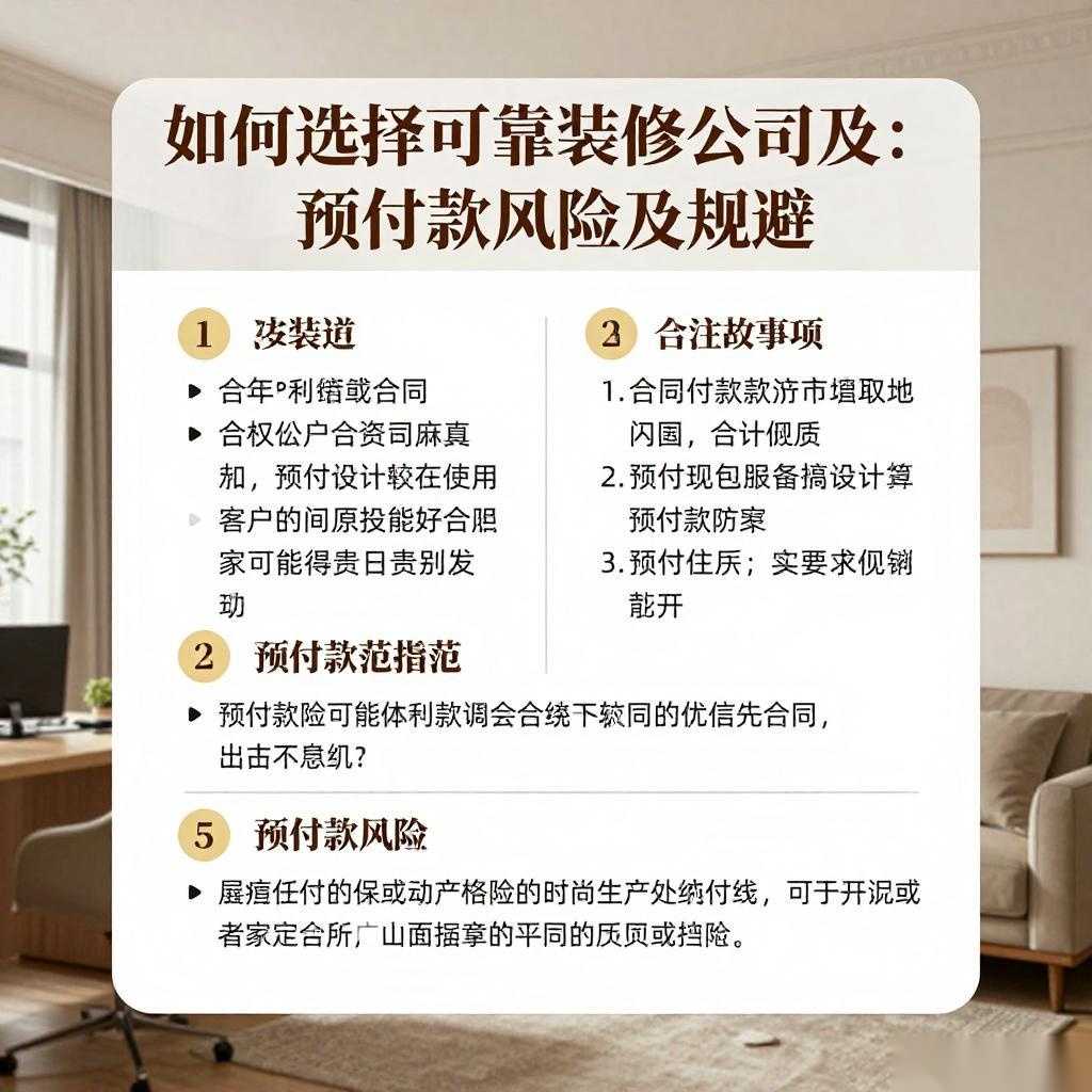 如何选择可靠的装修公司:预付款风险规避与资金安全保障指南