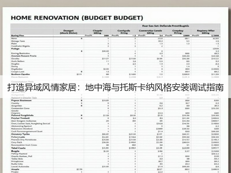 打造异域风情家居：地中海与托斯卡纳风格安装调试指南